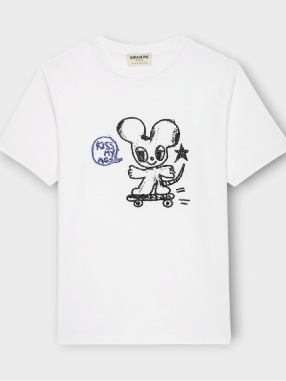 Zadig & Voltaire Graphic Tee NWT White Cotton Skate Cartoon Parisian Cool Shirt